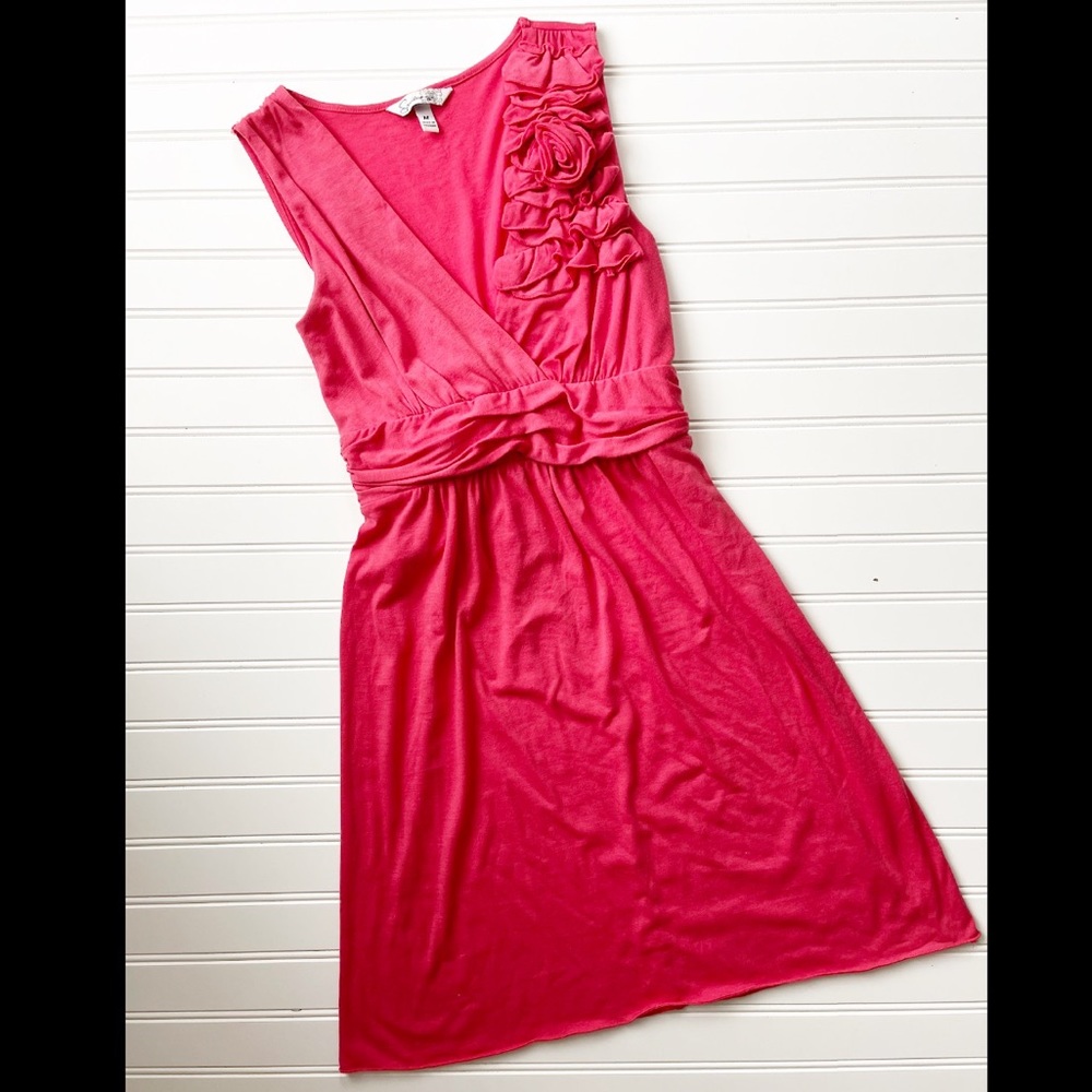 Speckles Coral Sleeveless Dress Medium